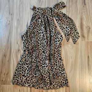 Vintage First Option leopard print indie sleaze sleeveless mini dress Size L